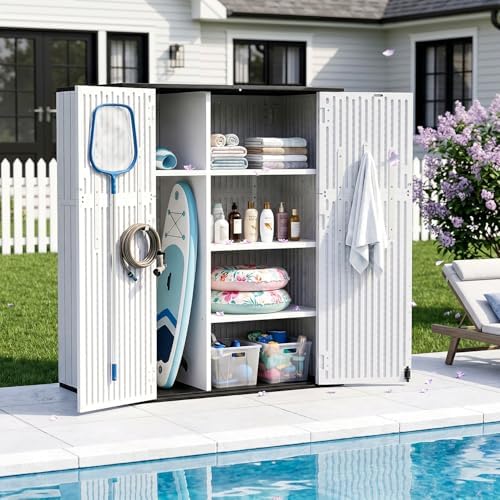 Outdoor Storage Shed Resin Waterproof Storage Cabinet for Patio Garden - Image 3