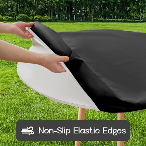 Romanstile Round Fitted Vinyl Tablecloth with Elastic Edge 100% Waterproof - Image 2