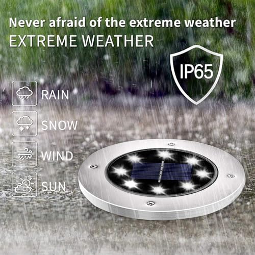 INCX Solar Lights Outdoor Waterproof, Warm White, 16 Pack Ground Lights - Image 2