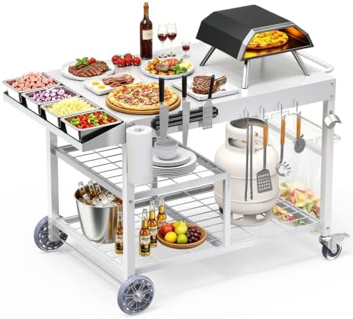 COZEER Pizza Oven Table for Ninja Ooni Blackstone, Grill Table with Caddy by Unknown