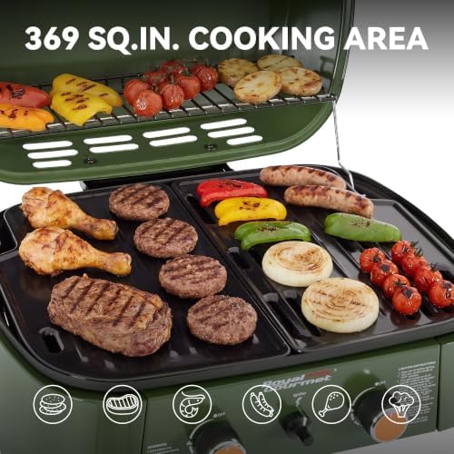 GT2008L Portable 2-Burner Gas Grill Olive Green - Image 3
