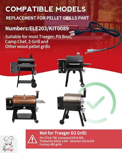 6 ft Replacement AC Power Cord for Pellet Grill & Smoker | fits Traeger, Pit Boss, Camp Chef, Z-Grills | 3 Conductor, Ring Terminal on Ground, Molex 2 pin Connector | ELE203 / KIT0089 / 70110 - Image 2