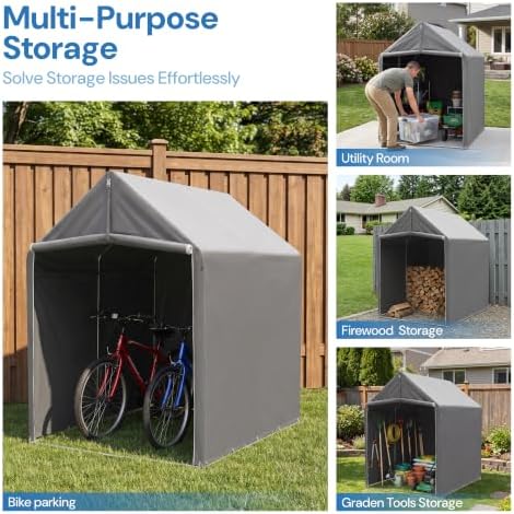 HOTEAGLE Sheds & Outdoor Storage, Portable Garage 6 x 4 ft - Image 3