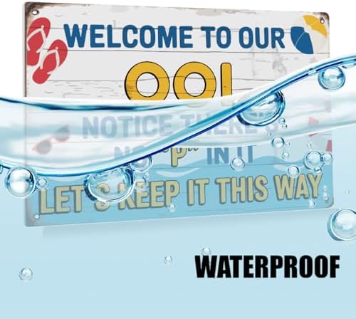 BEASTZHENG Pool Rules Decoration Funny Pools Deck Accessories Outdoor Decor - Image 3