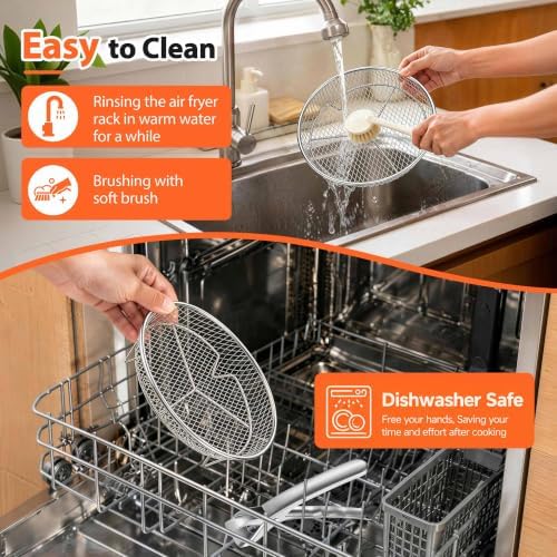 P&P CHEF 7.9'' Round Air Fryer Rack Set of 3, Air Fryer Basket for Grill - Image 5