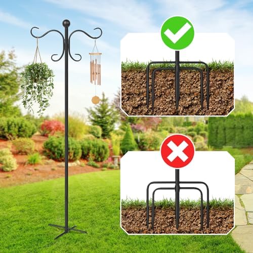 AOMGD 76 Inch Adjustable Double Shepherds Hooks for Outdoor - Image 3