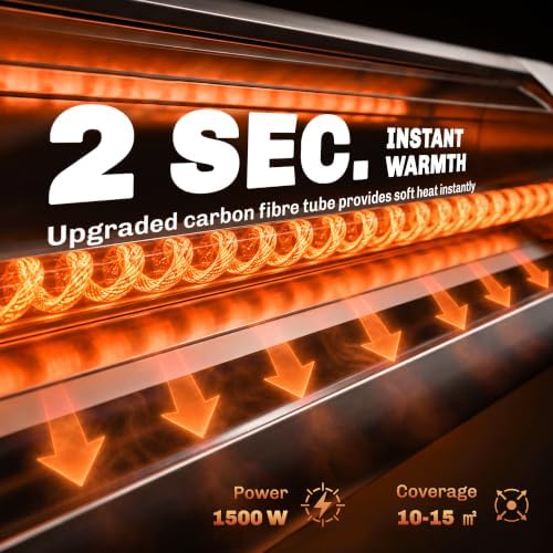Outsunny Electric Patio Heater 1500 W Free Standing IP65 Waterproof Black - Image 3