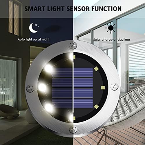 OULONGER 4.6inch Solar Ground Lights, Garden Solar Outdoor Waterproof Pathway Bright In-Ground Landscape Lights for Patio, Lawn, Yard, Driveway, Step and Walkway(White Light 12Packs) - Image 6