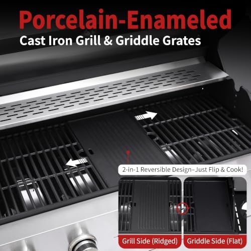 6-Burner Propane Gas Grill with Side Burner, 620 Sq. In. - Image 3