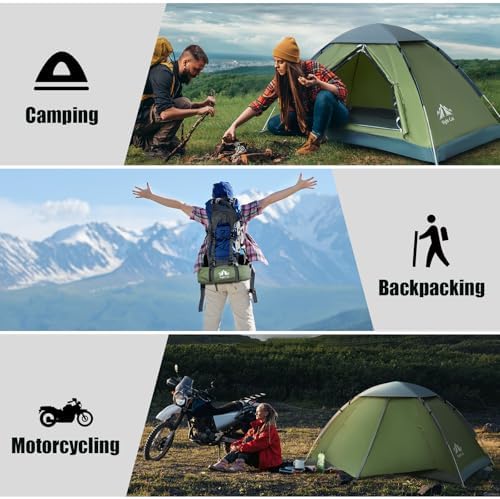 Night Cat Backpacking Tent for One 1 to 2 Persons Lightweight Waterproof Camping Hiking Tent for Adults Kids Scouts Easy Setup Single Layer 2.2x1.2m - Image 6