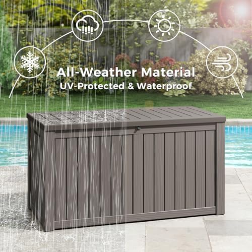 KAMABOKO Outdoor Storage Box, 180 Gallon Deck Box Outdoor Waterproof - Image 3