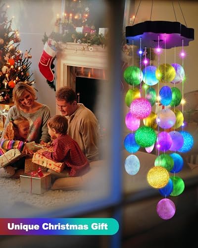 Toodour Solar Wind Chimes for Outside, Hanging Pastel Lights with 2 Modes - Image 4
