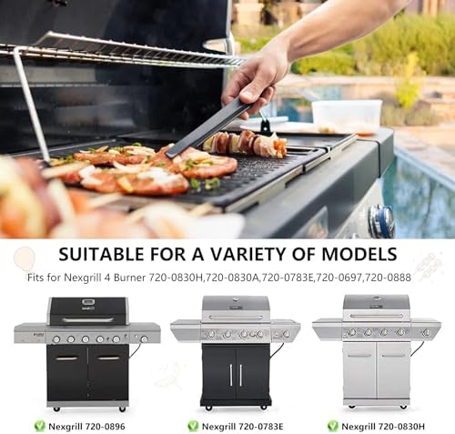 CANDANA Replacement Parts for Nexgrill 4 Burner 720-0830H 720-0830D 720-0783C 720-0783E 720-0958A, 17" Cast Iron Grill Grate, Grill Burner, Heat Plate, Igniters for 5 Burner 720-0888N - Image 7