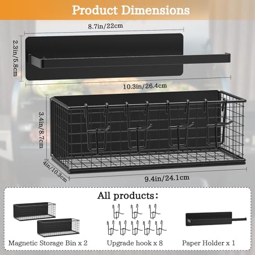 2 Pack Magnetic Storage Bins and Paper Towel Holder for Traeger Grills - Image 4