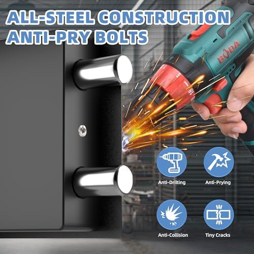 Digital Electronic Money Safe, Steel Security Lock Box with Keypad, Office Hotel Business Jewelry Gun Cash Safe, 0.23 Cubic Feet, 9.06" W x 6.69" D x 6.69" H（black） - Image 6