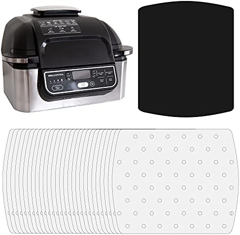 Air Fryer Parchment Paper For Ninja Foodi Grill 5-in-1 AG301, 4qt Ninja Foodi Accessories, AirFryer Accessories, 100pcs Air Fryer Liners, Heat Resistant Mat for Cookware by INFRAOVENS by INFRAOVENS