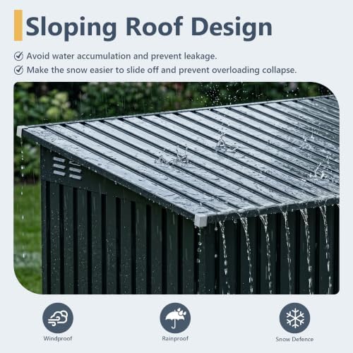 Polar Aurora 12×4 FT Outdoor Storage Metal Shed & Hardtop Gazebo Combo - Image 5