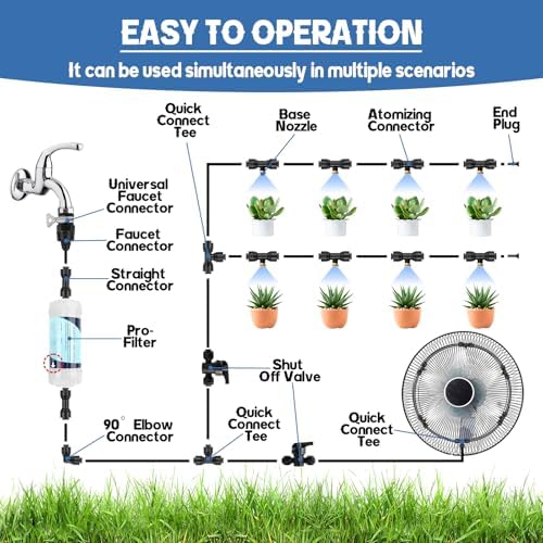 Kalolary 100FT Misters for Outside Patio with 30 Brass Mist Nozzles - Image 7
