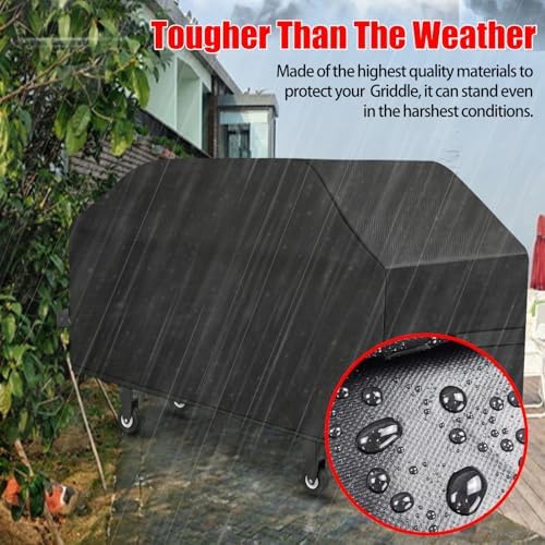 Griddle Cover, 36 Inch BBQ Gas Flat Top Grill Cover for Blackstone Grill, Waterproof, Anti-Uv, Rip-Proof, Fade Resistant Material, Outdoor Griddle Cover with Hook-and-Loop Straps, Heavy Duty Black - Image 4