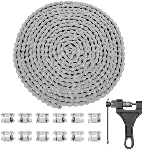 428 Roller Chain 20 Feet 478 Links, 08B Simplex Roller Chain for Chain Driven Sliding Gate Garage Openers, Extension 08B Metric Standard 428#, Includes Chain Breaker and 12 Connecting Links by ranwin