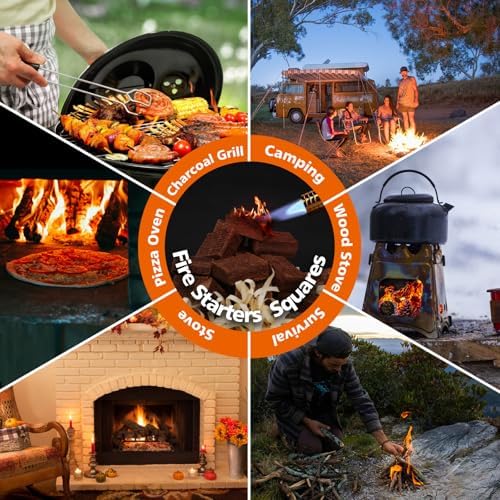 Fire Starter Squares 72Pcs,Natural Fire Starters for Campfires,Grill,BBQ,Wood Stove -Waterproof,Weather Resistant Fire Starters for Fireplace-Camping Firestarter Cubes Accessories Kit - Image 7