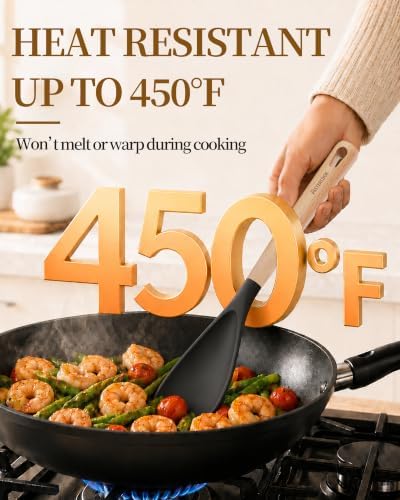 Astercook Cooking Spoon, 2 Pack, Nonstick Safe Silicone Spatula - Image 5