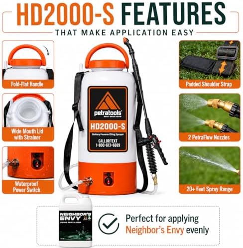 PetraMax Neighbors Envy Grass Fertilizer for Lawn w/ 2 Gal Battery Sprayer - Image 5