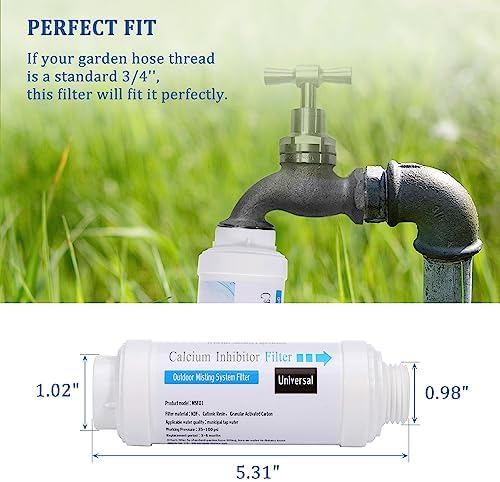 Yoption Calcium Inhibitor Filter, Outdoor Misting System Filter, for Preventing Scale Buildup and Clogging of Garden Patio Misters - 4 Pack - Image 2