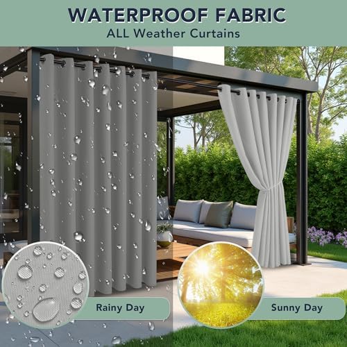 Patio Curtains Outdoor Waterproof, 6-Panels, Privacy Drapes - Image 2
