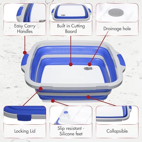 KITCHEN PERFECTION Collapsible XL Smoker & BBQ Prep Tub with Locking Lid - Image 6