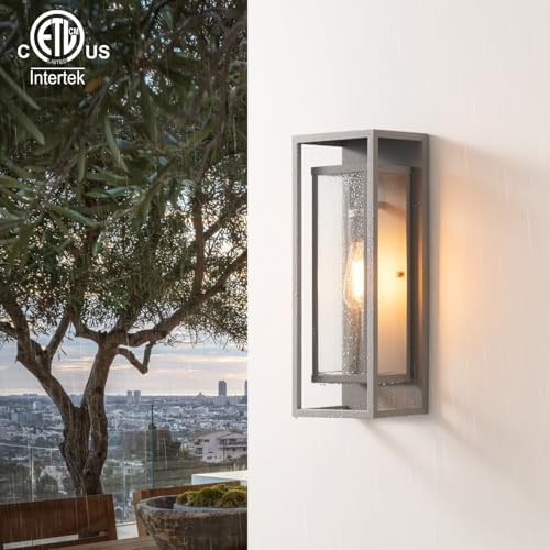 mirrea 18" Modern Outdoor Porch Wall Light, Matte Gray, 2 Pack - Image 5