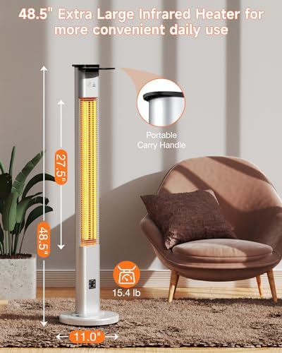 blessny 48.5" Large Electric Standing Heater for Patio, Garage & Workshop - Image 2
