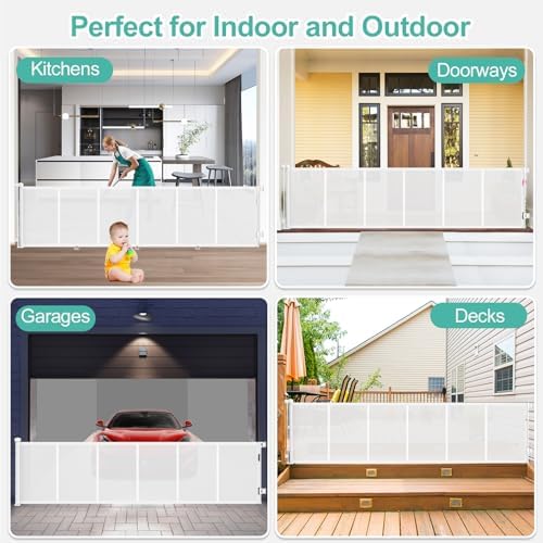 EZIGO 150 Inch Retractable Baby Gates Extra Wide Reinforced Baby Dog Gate - Image 7
