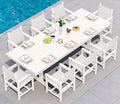 SERWALL 9Pcs HDPE Outdoor Dining Set for 8 with Sling Chairs, White by SERWALL