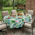 EHouseHome Outdoor Indoor Tablecloth with Umbrella Hole for Oval Table,Waterproof Patio Table Cloths, Spring/Summer Table Covers with Zipper for Backyard Circular Table/BBQs/Picnic,60 x 84 inches by EHouseHome