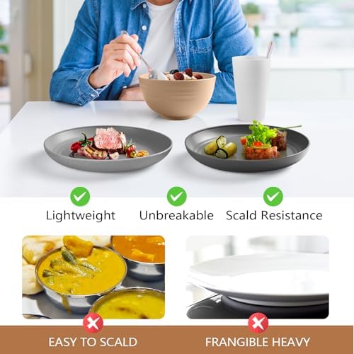 Teivio 32-Piece Plates and Bowls Sets for 8, Vintage Kitche Dinnerware Set - Image 5