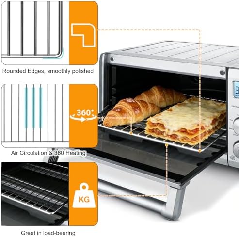 GCQ Wire Rack for Breville BOV650XL the Compact Smart Oven Countertop Toaster Oven,12.4"×10.2" Stainless Steel Grill Racks Baking Rack Cooling Rack Accessories Replacement Parts,Dishwasher Safe - Image 4