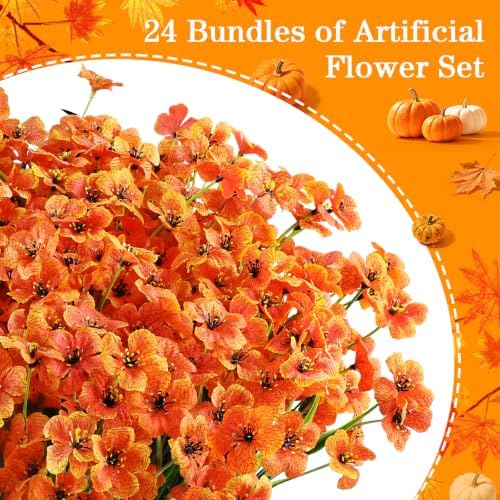 AGIRL Artificial Fall Flowers Outdoor,UV Resistant Fake Mums Porch Decor - Image 6