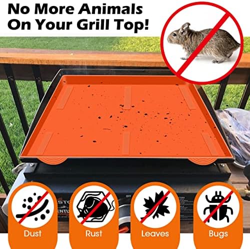 17" Griddle Mat Silicone for Blackstone, Magnetic Protective Cover Mats Blackstone Griddle Top Covers Protector Outdoor-Orange - Image 3