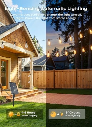 Brightown 52FT Solar String Lights Outdoor Waterproof, Last 30+ Hrs Runtime - Image 4