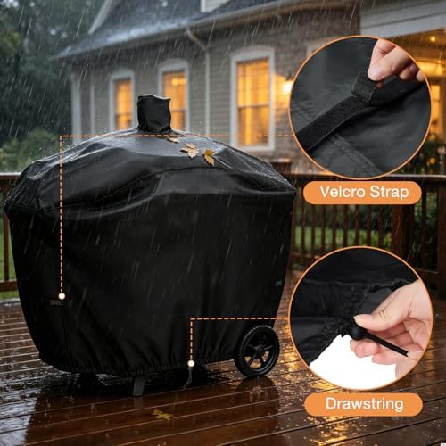 BBQ Grill Cover for Oklahoma Joe's Bronco 2.0 Drum 18 in Smoker - Image 3