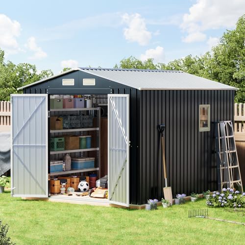 10 x 8 FT Storage Shed with Floor Frame for Backyard,Nightblue by Unknown
