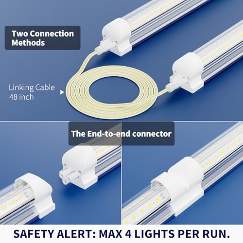 4FT T8 LED Shop Light, 6000K Daylight White, 20-Pack - Image 3