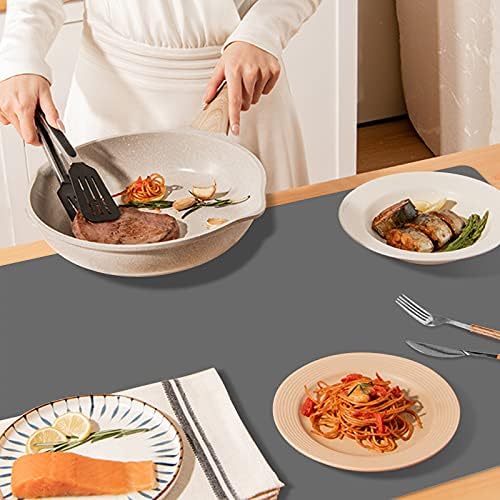Ewen 27.6x19.5in 2mm Silicone Mats for Kitchen Counter, Thick Heat Resistant Silicone Baking Mat Placemat, Large Glass Top Stove Cover Countertop Protector Pad for Pastry Air Fryer Coffee Maker Art - Image 2