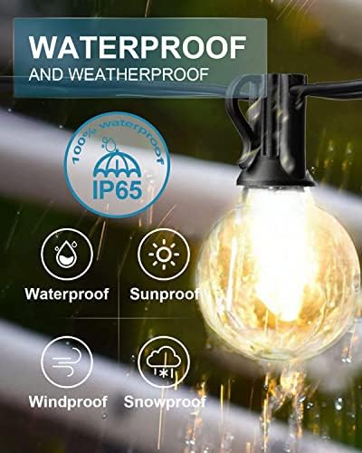 Lightdot 50FT Outdoor String Lights, LED Bistro String Lights with Shatterproof G40 Vintage Bulbs, 2200K Dimmable, Waterproof Hanging Lights for Porch, Deck, Garden, Backyard, Balcony - ETL Listed - Image 3