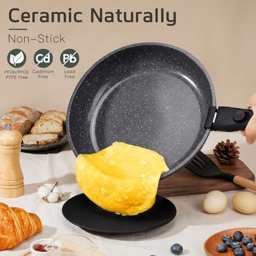 GiPP 17PCS Pots and Pans Set Nonstick Cookware Set with Detachable Handle - Image 4