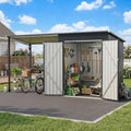 Polar Aurora 12×4 FT Outdoor Storage Metal Shed & Hardtop Gazebo Combo by PolarAurora