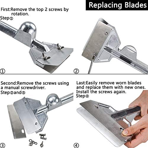 LRui Griddle Scraper Heavy Duty Grill Scraper Set with 5 Replacement Blades and Small Slant Edge Grill Scraper Flat Top Grill Accessories Griddle Cleaning Kit - Image 3