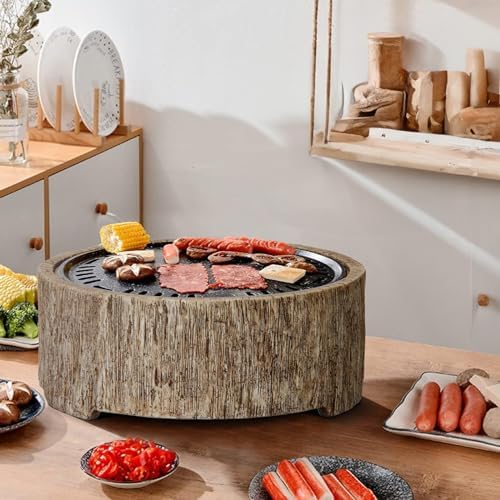 Afterglow 15 Inches Charcoal Grill Barbecue Smoker Stove Tabletop BBQ Outdoor Party for Patio Garden Backyard Decking Camping, Brown - Image 2