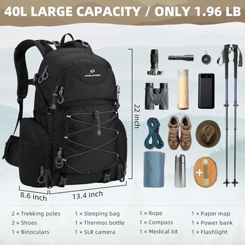 Maelstrom 40L Waterproof Hiking Backpack, Lightweight Travel Daypack - Image 2